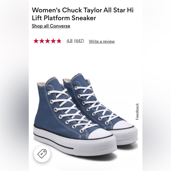 Converse Shoes - dusky blue platform Converse women’s 9